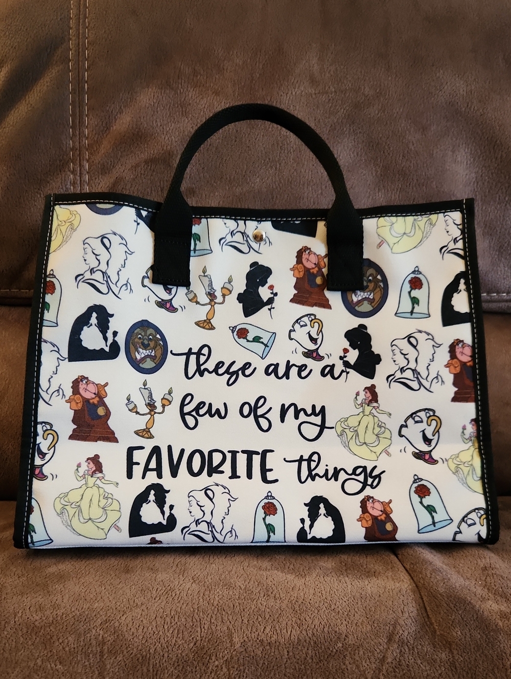 Beauty And The Beast Canvas Illustrated Tote Bag